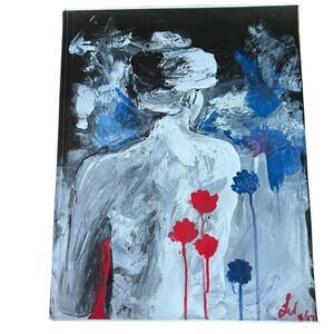 Signed Art print Impressionist abstract "A Woman's Burden" by Leila Ward 22x18